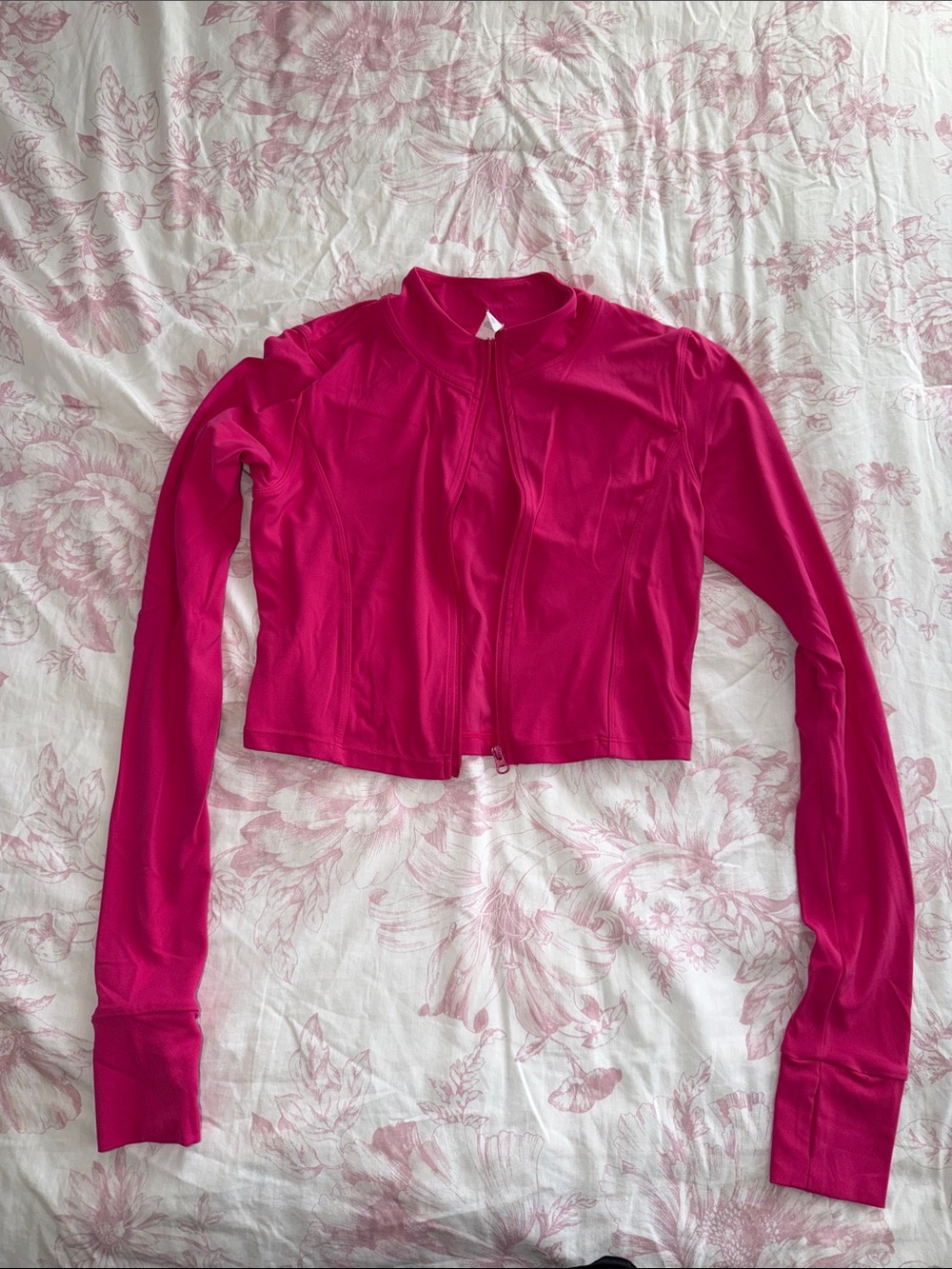 Women's Fuchsia Long-Sleeve Workout Zip
